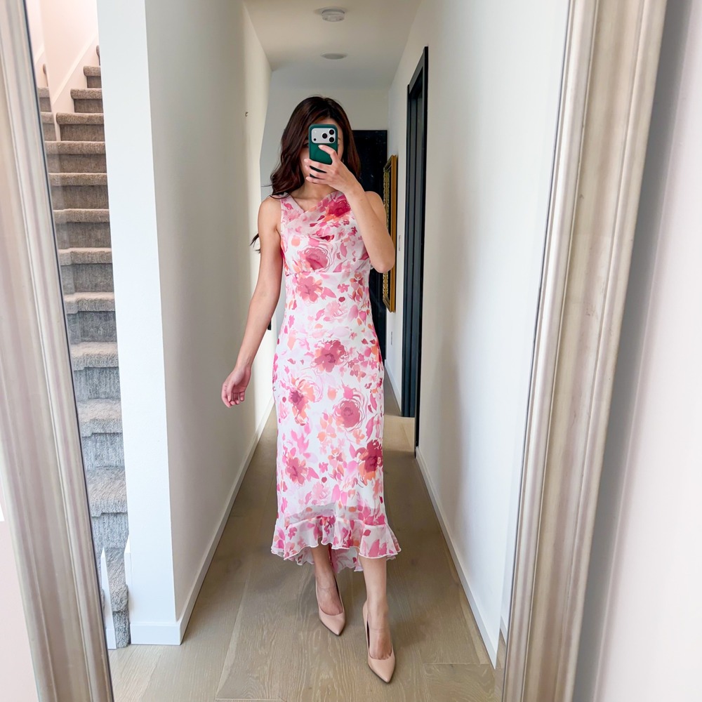 B Smart Vintage Y2K Floral Boho Cottagecore Coquette Maxi Dress Summer S